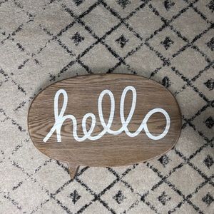 Hello Wood Sign